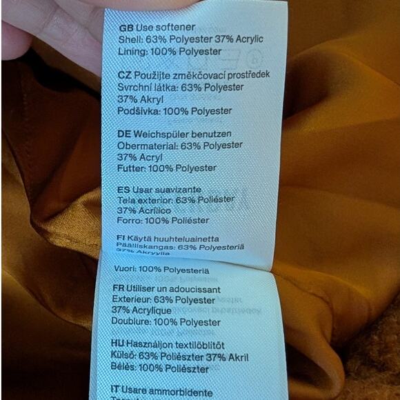 Weekday Felice Fleece Long Sleeve Full Zip Teddy Coat Jacket, size XS - Picture 6 of 7